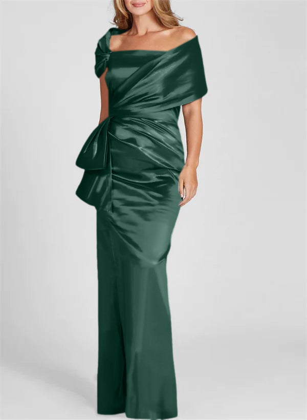 Etuikleid/Säulenkleid schulterfrei, bodenlang, Mutter-der-Braut-Kleid