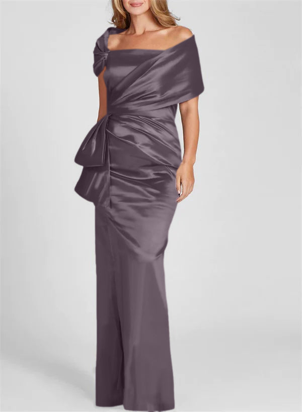 Etuikleid/Säulenkleid schulterfrei, bodenlang, Mutter-der-Braut-Kleid