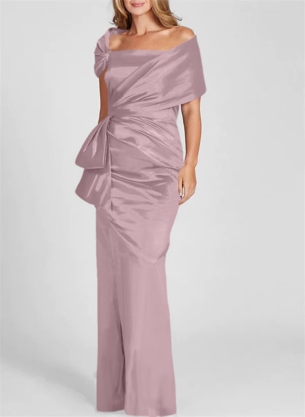 Etuikleid/Säulenkleid schulterfrei, bodenlang, Mutter-der-Braut-Kleid