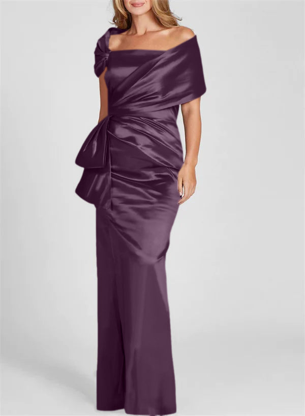 Etuikleid/Säulenkleid schulterfrei, bodenlang, Mutter-der-Braut-Kleid