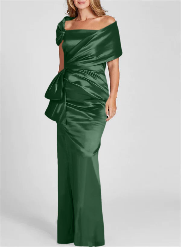 Etuikleid/Säulenkleid schulterfrei, bodenlang, Mutter-der-Braut-Kleid