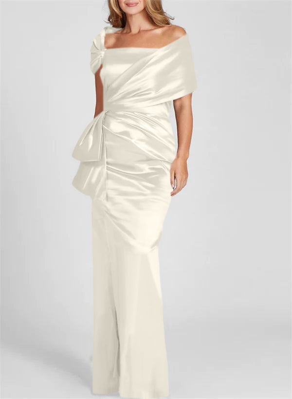 Etuikleid/Säulenkleid schulterfrei, bodenlang, Mutter-der-Braut-Kleid