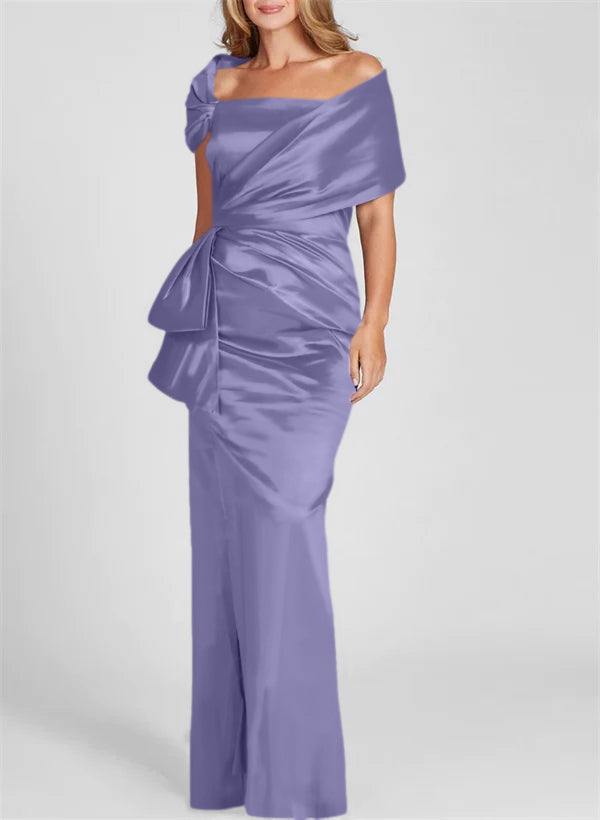 Etuikleid/Säulenkleid schulterfrei, bodenlang, Mutter-der-Braut-Kleid