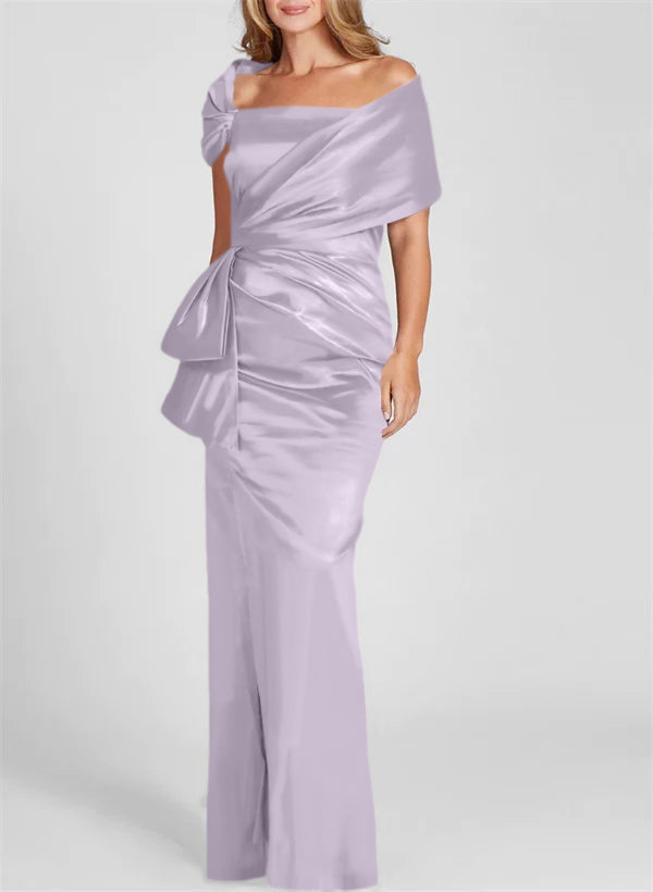 Etuikleid/Säulenkleid schulterfrei, bodenlang, Mutter-der-Braut-Kleid