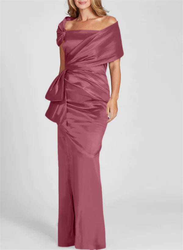 Etuikleid/Säulenkleid schulterfrei, bodenlang, Mutter-der-Braut-Kleid