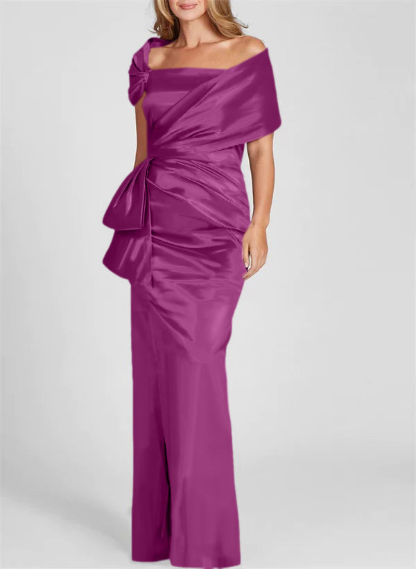 Etuikleid/Säulenkleid schulterfrei, bodenlang, Mutter-der-Braut-Kleid