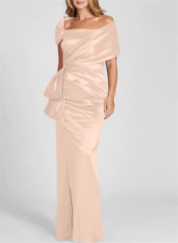 Etuikleid/Säulenkleid schulterfrei, bodenlang, Mutter-der-Braut-Kleid