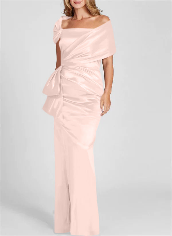 Etuikleid/Säulenkleid schulterfrei, bodenlang, Mutter-der-Braut-Kleid