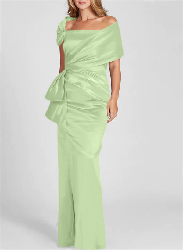 Etuikleid/Säulenkleid schulterfrei, bodenlang, Mutter-der-Braut-Kleid