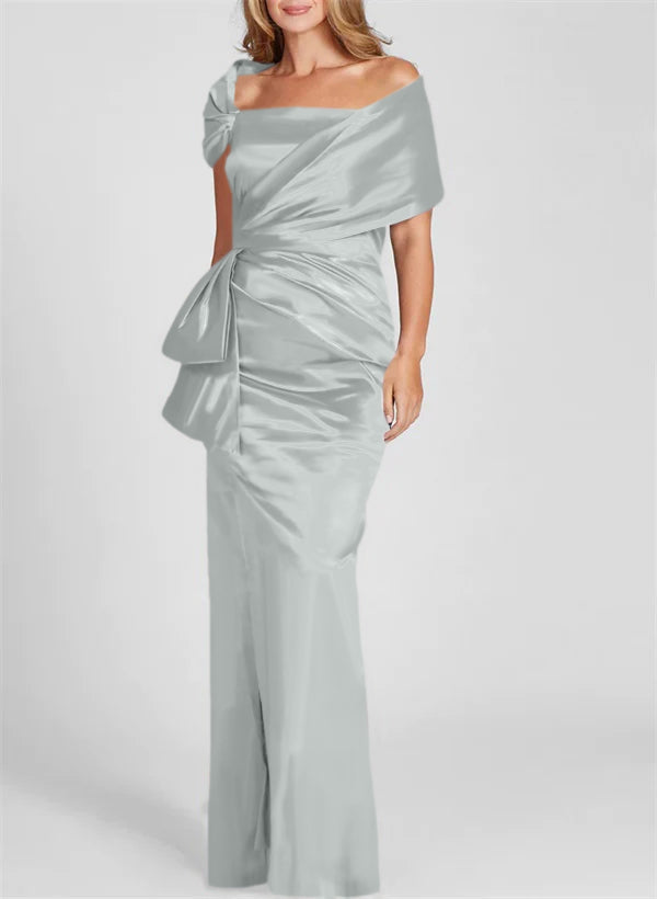 Etuikleid/Säulenkleid schulterfrei, bodenlang, Mutter-der-Braut-Kleid