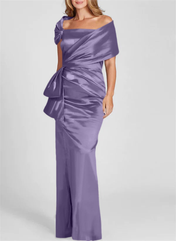 Etuikleid/Säulenkleid schulterfrei, bodenlang, Mutter-der-Braut-Kleid