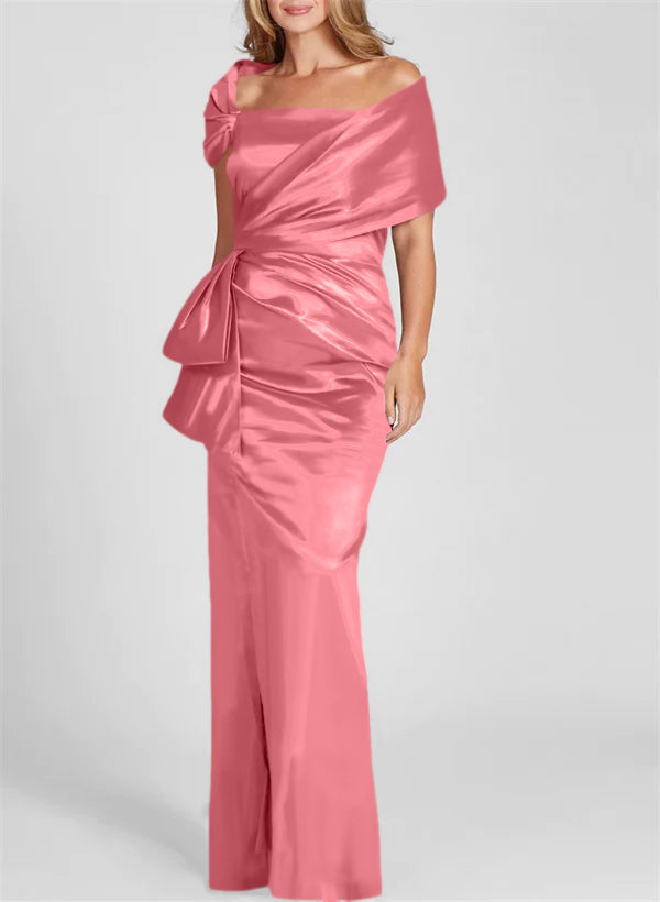 Etuikleid/Säulenkleid schulterfrei, bodenlang, Mutter-der-Braut-Kleid