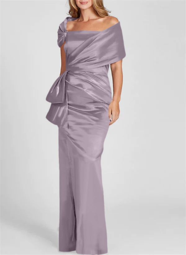Etuikleid/Säulenkleid schulterfrei, bodenlang, Mutter-der-Braut-Kleid