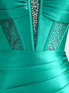 Mermaid Off The Shoulder Sequin Long Prom Dress with Slit