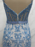 Vestido Justo de Renda Ombro a Ombro para Baile com Laço