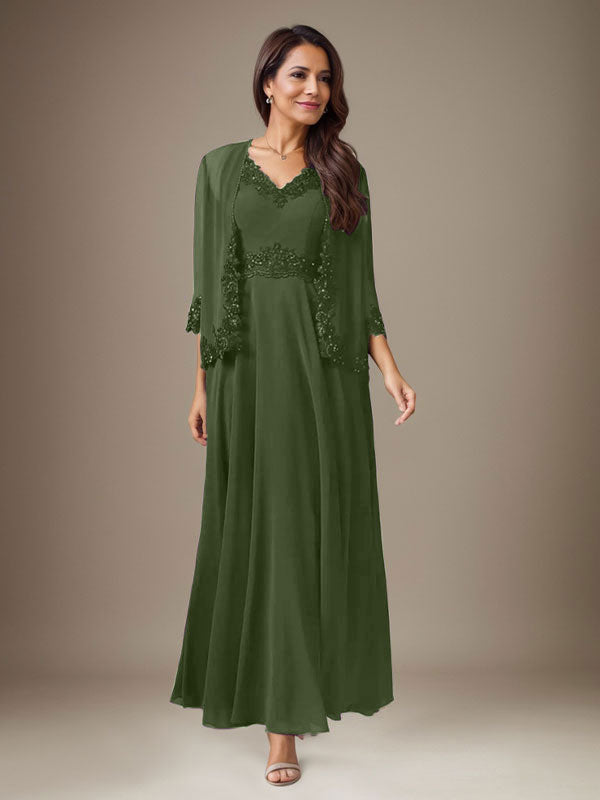 Pflaume A-Linie Pailletten Chiffon Kleid