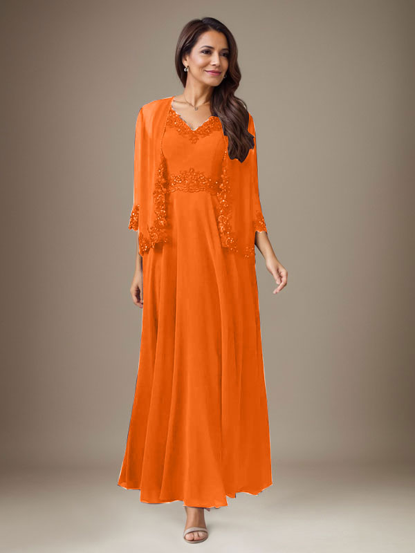 Pflaume A-Linie Pailletten Chiffon Kleid