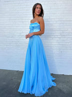 Pink Strapless A-Line Corset Bodice Prom Dress with Bow