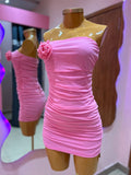 Pink Strapless Bodycon Short Homecoming Party Dress