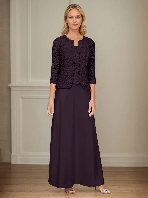 Glitzer Spitzen- & Satinrock Jackenkleid mit offener Jacke