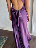 Green Chic Sheath Halter Neck Long Prom Party Dress with Backless Bowknot