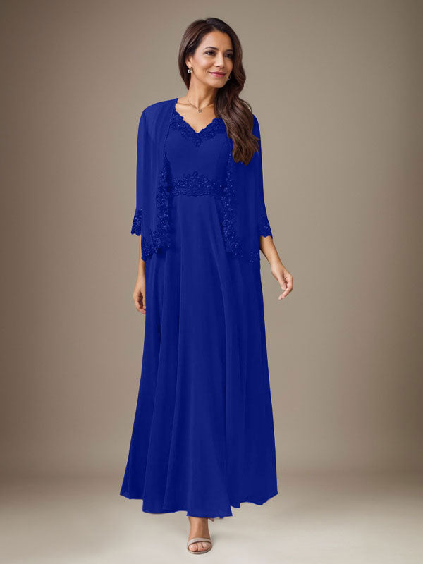 Pflaume A-Linie Pailletten Chiffon Kleid