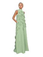 Vestido Longo Hank com Aplicação de Flores