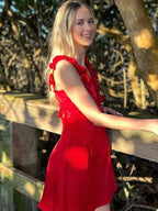 Satin Homecoming Dress Short Cocktail Dress with Ruffles