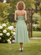 V Neck Short Chiffon Bridesmaid Dress