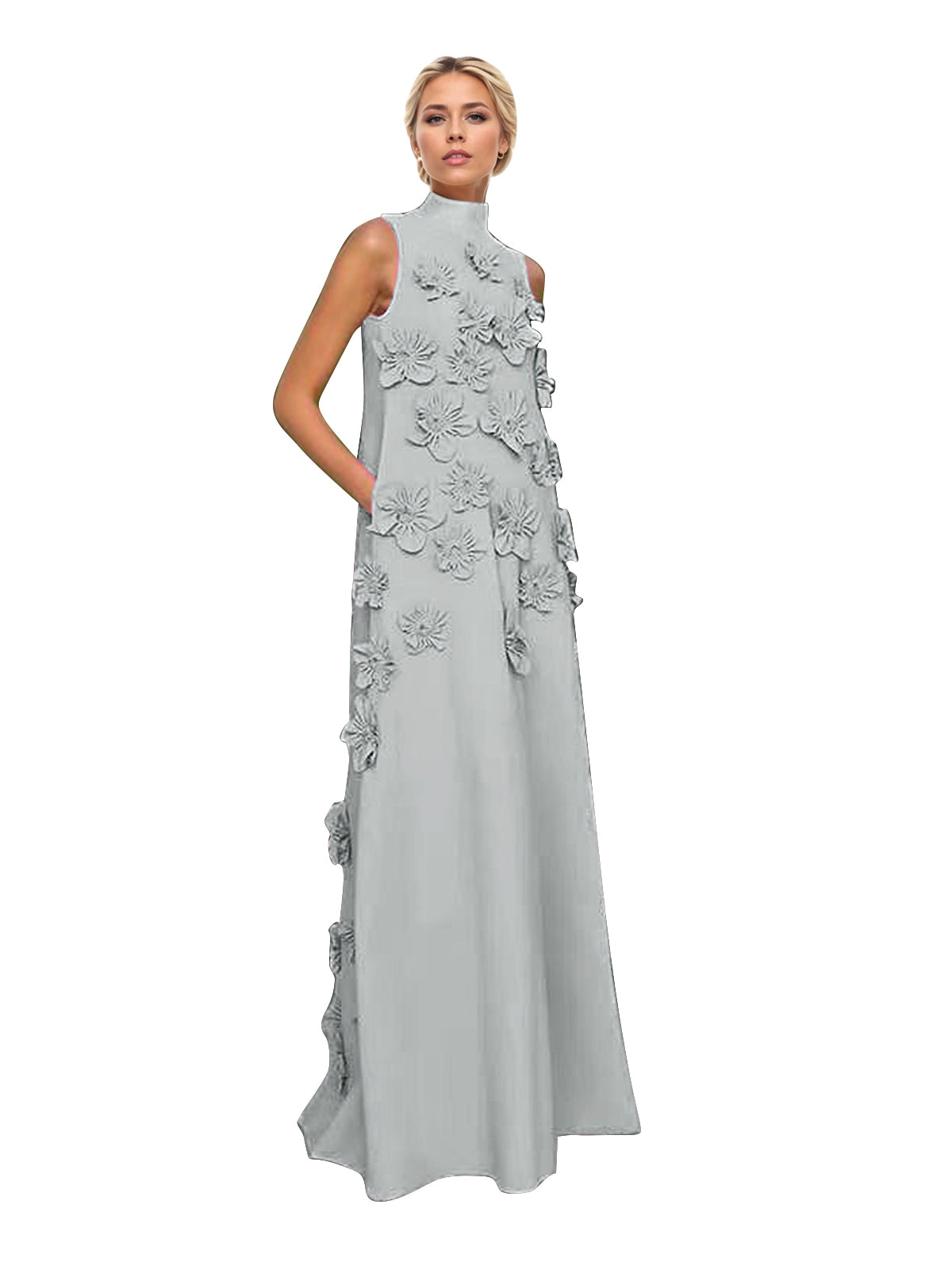 Hank Blumenverziertes Maxikleid