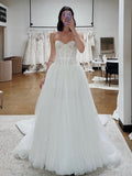 Sweetheart Lace Corset Bodice Voluminous Tulle Bridal Ball Gown
