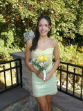 Spaghetti Straps Twist Short Homecoming Dress with Keyhole