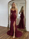 Sparkly Sequins Sweetheart Bodycon Prom Dress with Slit