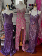 Strapless Sweetheart Sequins Bodycon Long Prom Dress with Beading