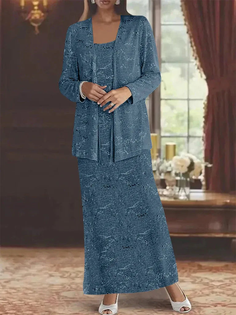 Chiffon-Brautmutterkleider mit Pailletten und Jacke