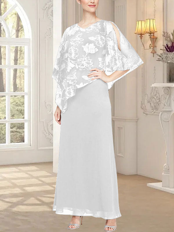 Long Glitter Mesh Dress with Novelty Asymmetric Overlay Bodice