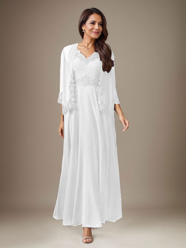 Pflaume A-Linie Pailletten Chiffon Kleid