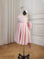 White A Line Short Homecoming Dress with Back Bows