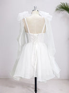 White Elegant A Line Sweetheart Short Homecoming Party Dress