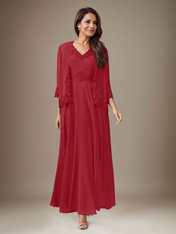 Pflaume A-Linie Pailletten Chiffon Kleid