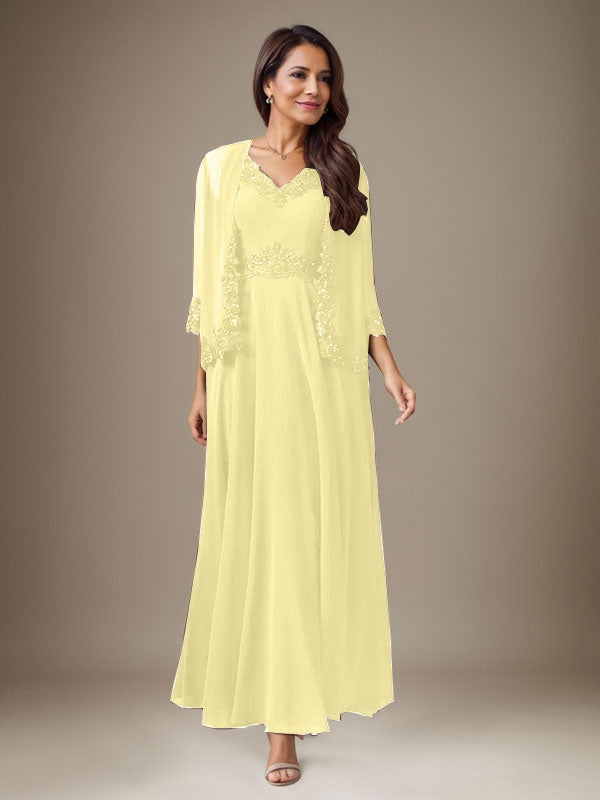 Pflaume A-Linie Pailletten Chiffon Kleid