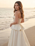 Strapless Sweetheart Peplum Ball Gown Wedding Dress