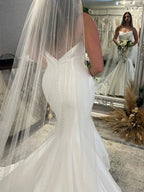 Strapless Satin Mermaid Low V-Back Wedding Dress