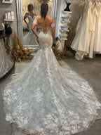 Lace Mermaid Sexy Off-The-Shoulder Long Train Wedding Dress