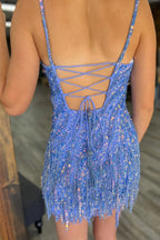 Robes de bal de fin d'année sirène scintillantes à bretelles spaghetti et laçage pour impressionner