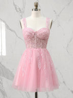 V-Neck Beaded Sequin Satin Bodycon Mini Homecoming Dresses