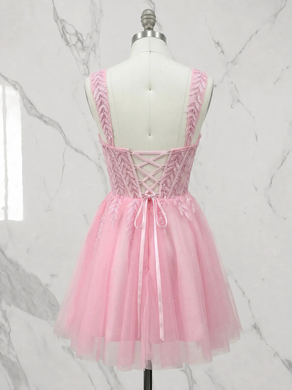 V-Neck Beaded Sequin Satin Bodycon Mini Homecoming Dresses