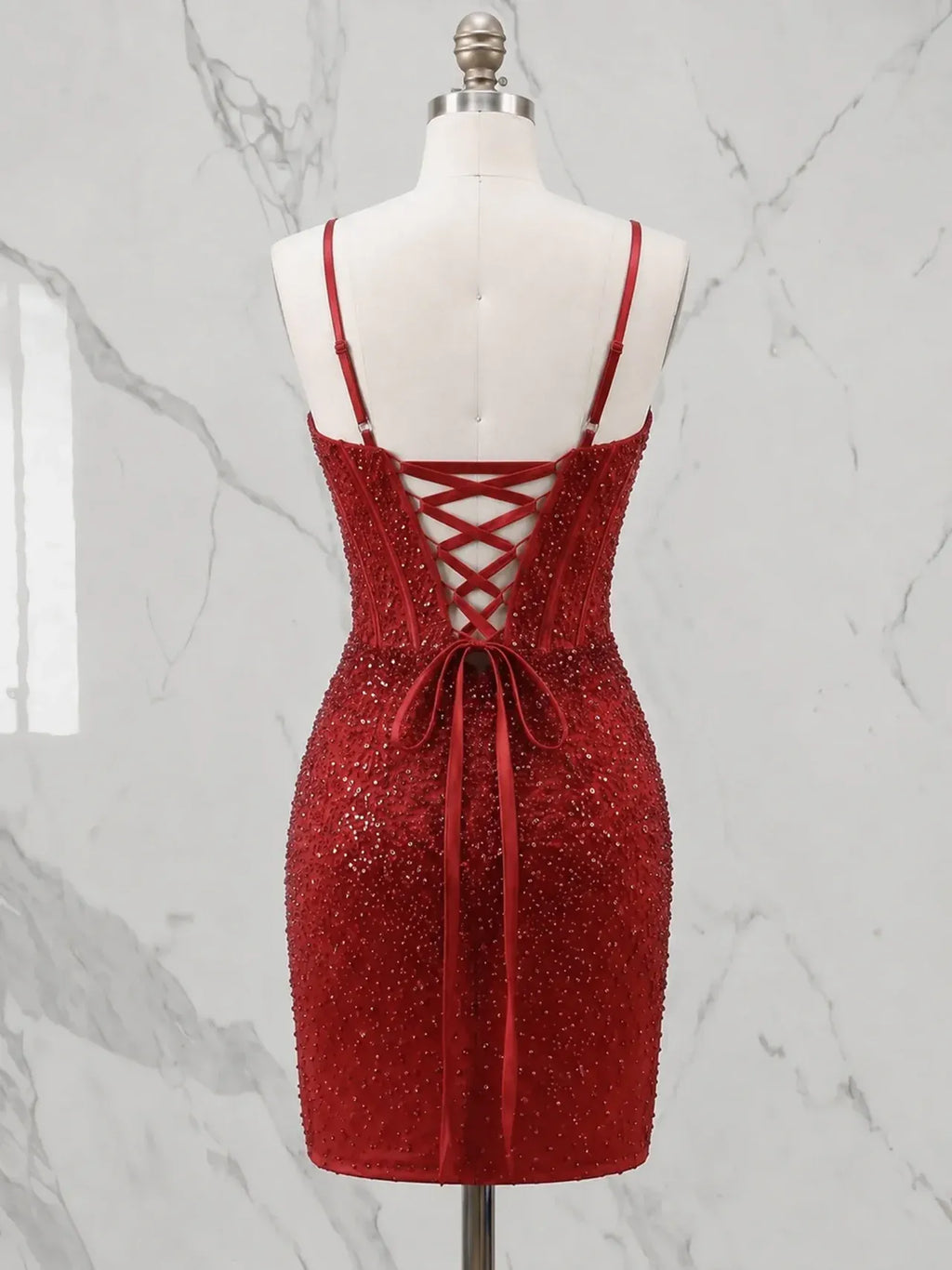 Sweetheart Beaded Satin Mini Homecoming Dresses with Corset Bodice