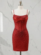 Sweetheart Beaded Satin Mini Homecoming Dresses with Corset Bodice