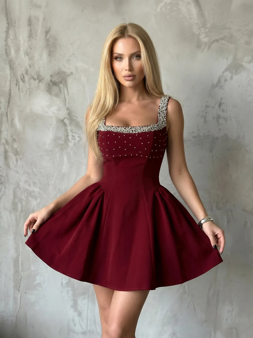 Glitter Mesh Mini Dress with Tiered Ruffles Homecoming Dresses